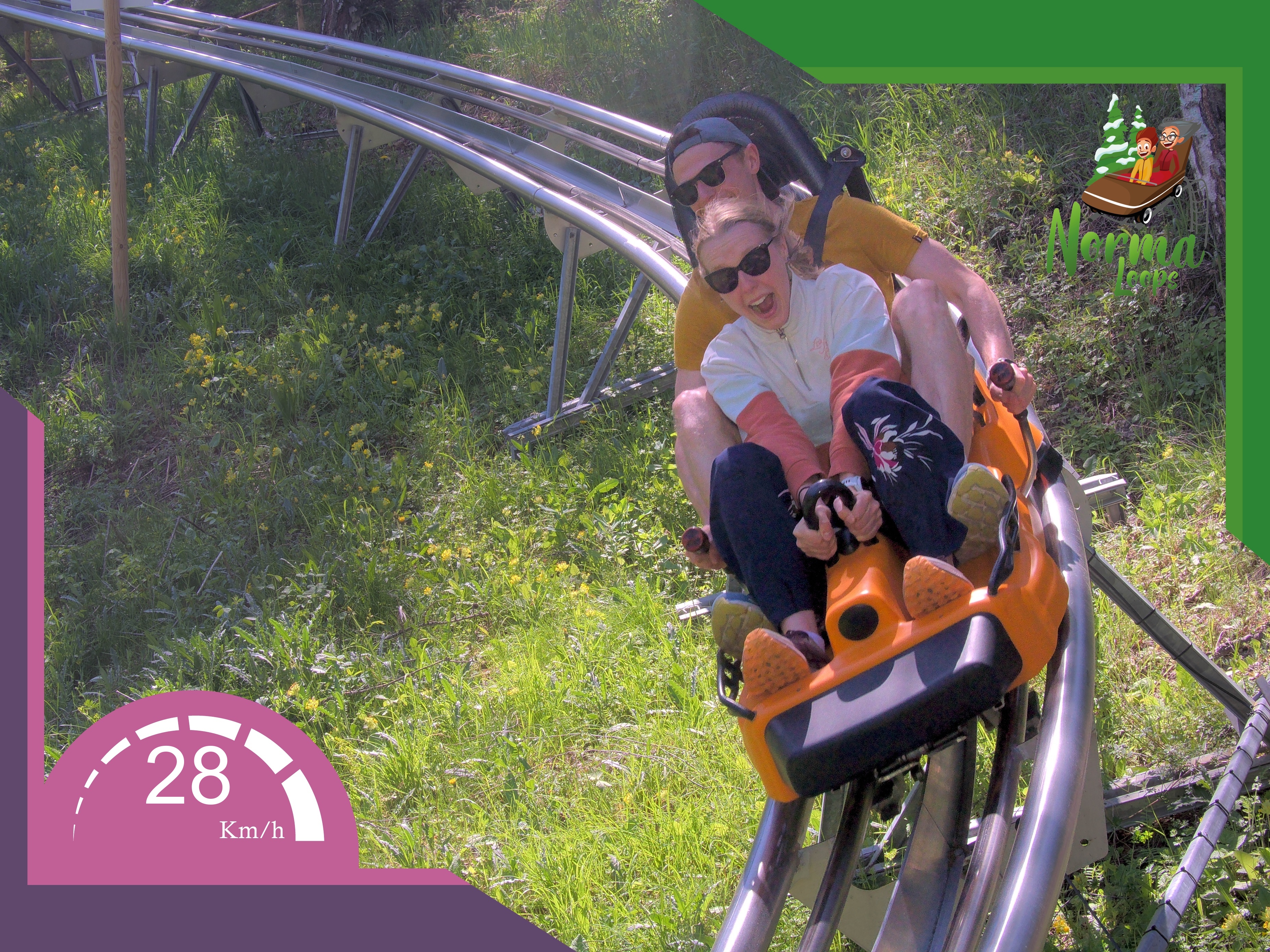 Riding the Norma Loop Alpine Coaster