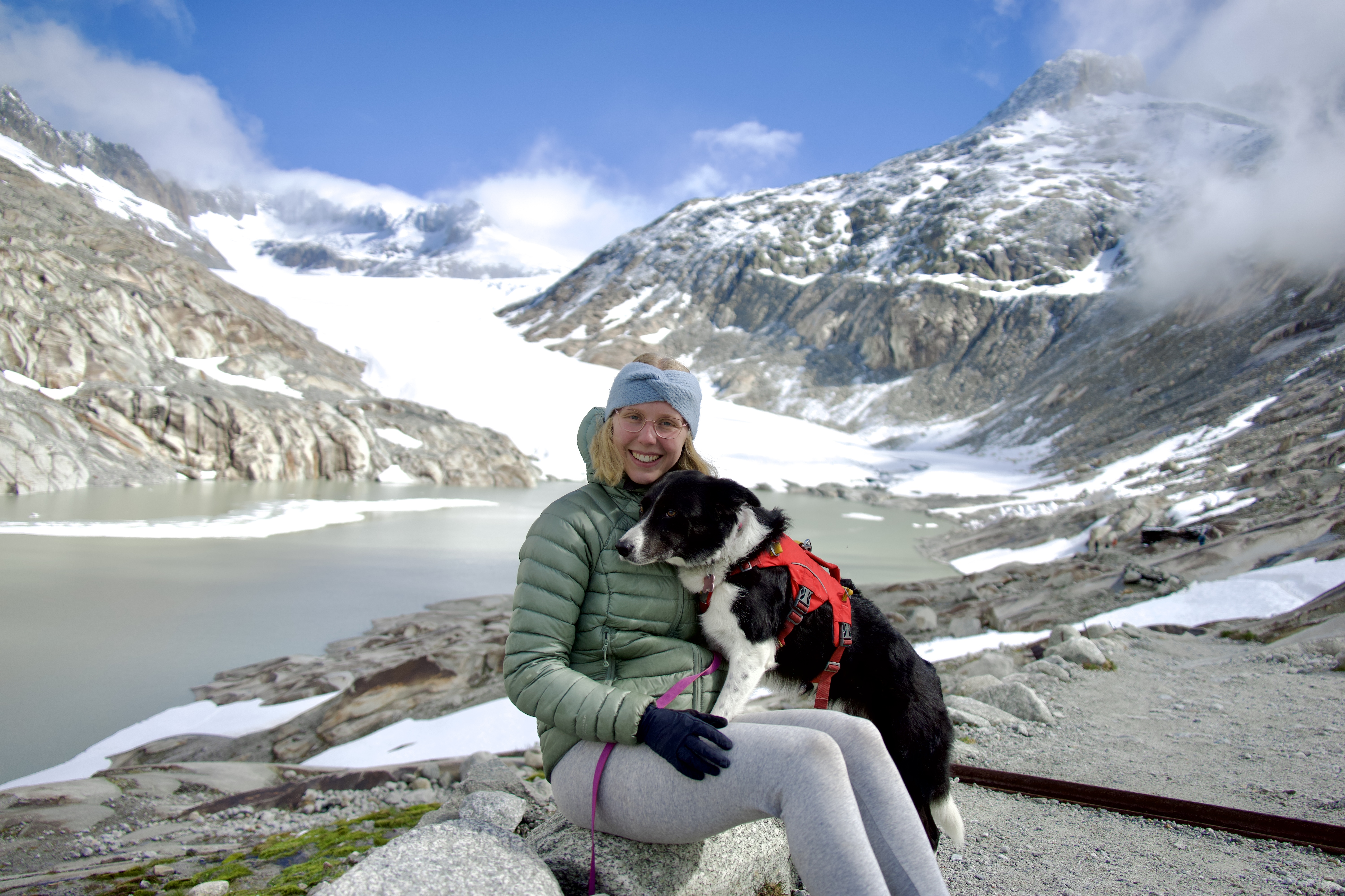 Reef and I at the Rhône Glacier in Switzerland